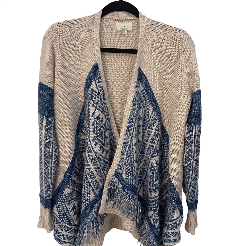 Lucky Brand Knitted Cascading Cardigan